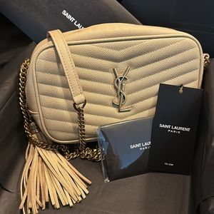 ***FIRM*** YSL AUTHENTIC M. BAG MONO MINI LOU-GRAIN DE POUDRE ROYA